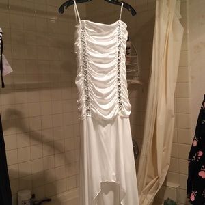 Deb white Hi-low dress